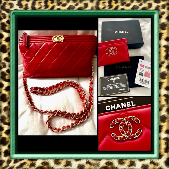 👑✅PRICE FIRM✅AUTHENTIC CHANEL Quilted Leather Clutch and matching Card Wallet - Picture 1 of 16